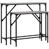 vidaXL Tables console 2 pcs sonoma gris bois d'ingénierie