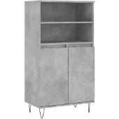 vidaXL Highboard gris béton 60x36x110 cm Bois composite