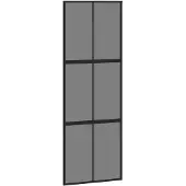 vidaXL Porte coulissante noire 76x205 cm verre trempé et aluminium