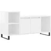 vidaXL Armoire TV blanc brillant 100x35x55 cm Bois composite