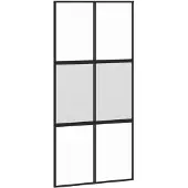 vidaXL Porte coulissante noire 102,5x205 cm verre trempé et aluminium