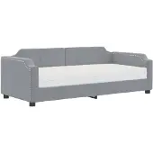 vidaXL Lit de jour avec matelas gris clair 80x200 cm Tissu