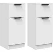 vidaXL Sideboards 2 pcs. Blanc 30x30x70 cm Bois composite
