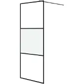 vidaXL Paroi de douche pour passage piétonnier noir 80x195 cm semi-mat ESG