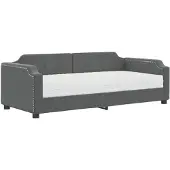 vidaXL Lit de jour avec matelas gris foncé 90x200 cm Tissu