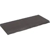 vidaXL Dessus de table marron foncé bois chêne massif traité