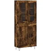 vidaXL Highboard chêne fumé 69,5x34x180 cm bois composite