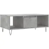vidaXL Table basse gris béton 90x50x36,5 cm Bois composite