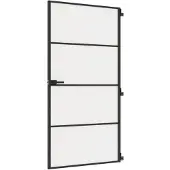 vidaXL Porte intérieure mince noire 102,5x201,5 cm verre trempé & aluminium