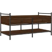 vidaXL Table basse marron imitation chêne 99x50x50 cm Bois composite