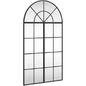 vidaXL Miroir mural noir 60x110 cm bombé fer