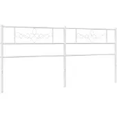 vidaXL Tête de lit de rechange en métal blanc 200 cm