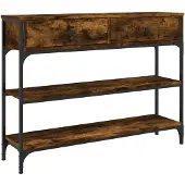 vidaXL Table console chêne fumé 100x25x75 cm bois d'ingénierie
