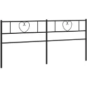 vidaXL Tête de lit en métal noir 193 cm