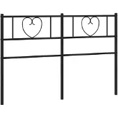 vidaXL Tête de lit de rechange en métal noir 160 cm
