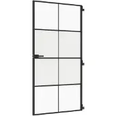 vidaXL Porte intérieure mince noire 102,5x201,5 cm verre trempé & aluminium