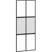 vidaXL Porte coulissante noire 90x205 cm verre trempé et aluminium