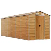 vidaXL Abri de jardin brun clair 191x555x198 cm Acier galvanisé