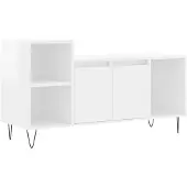 vidaXL Armoire TV blanc brillant 100x35x55 cm Bois composite