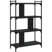 vidaXL Bibliothèque à 4 niveaux noir 76x32x123 cm bois d'ingénierie
