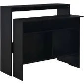 vidaXL Table de bar avec 2 plateaux Noir 130x40x120 cm