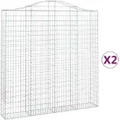 vidaXL Gabions avec arc surélevé 2 pcs. 200x30x200/220cm Fer galvanisé