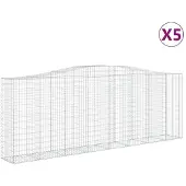 vidaXL Gabions 5 pcs voûtés 400x50x140/160 cm en fer