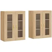 vidaXL Armoires murales 2 pcs. chêne Sonoma bois composite