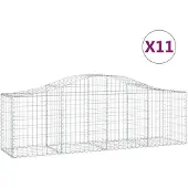 vidaXL Gabions 11 pcs voûtés 200x50x60/80 cm fer galvanisé