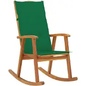 vidaXL Chaise à bascule avec supports en bois massif d'acacia