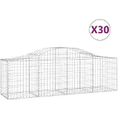 vidaXL Gabions avec arc surélevé 30 pcs. 200x50x60/80 cm Fer galvanisé