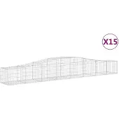 vidaXL Gabions avec arc surélevé 15 pcs. 400x50x40/60cm Fer galvanisé