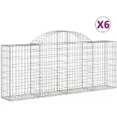 vidaXL Gabions avec arc surélevé 6 pcs. 200x30x80/100 cm Fer galvanisé