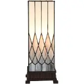 Clayre & Eef Lampe de table Tiffany 17x17x43 cm Gris Verre