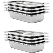 vidaXL récipients Gastronorm 8 pcs GN 1/3 65 mm acier inoxydable