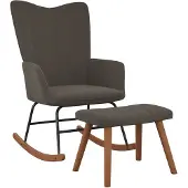 vidaXL Chaise à bascule avec repose-pied Gris foncé Velours