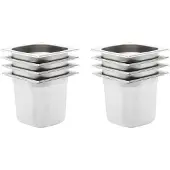 vidaXL Récipients Gastronorm 8 pcs. GN 1/6 150 mm acier inoxydable