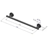 Plieger Como handdoekbeugel magnetisch 430mm mat zwart