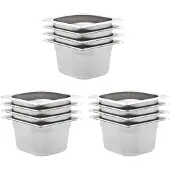 vidaXL Récipients Gastronorm 12 pcs. GN 1/6 100 mm acier inoxydable
