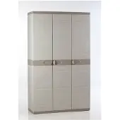 Plastiken Armoire de Rangement Haute 3 Portes Beige
