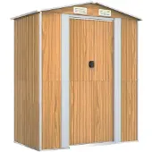 vidaXL Abri de jardin marron clair 192x108x223 cm Acier galvanisé