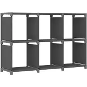 vidaXL Étagère d'affichage 6 cubes Gris 103x30x72,5 cm Tissu