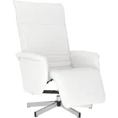 vidaXL Fauteuil relax avec repose-pieds Blanc Similicuir