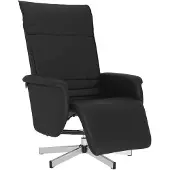 vidaXL Fauteuil relax avec repose-pieds Noir Similicuir