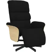 vidaXL Fauteuil relax avec repose-pieds Noir Tissu