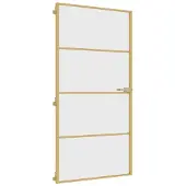 vidaXL Porte intérieure mince Golden 102,5x201,5 cm verre trempé et aluminium
