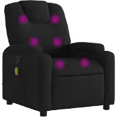 vidaXL Fauteuil de massage noir tissu