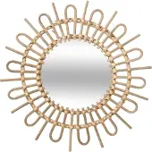 Atmosphera Miroir Flore en rotin - Diamètre de 50 cm