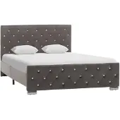 vidaXL Cadre de lit Gris Tissu 120 x 200 cm