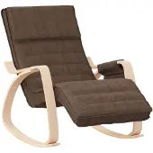 vidaXL Chaise à bascule Marron foncé Tissu